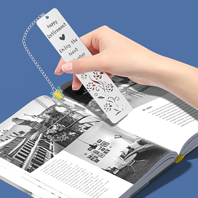 Retirement Gifts for Women, Kaluofan 2026 Teacher Retirement Gift for Women, Bookmarks for Women, Happy Retirement Enjoy The Next Chapter Bookmark with Butterfly Pendant Best Wishing Gifts