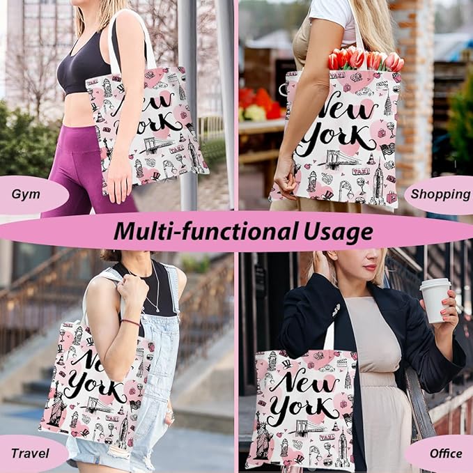 Jeilink New York Souvenirs and Gifts Beach Weekender Tote Travel Reusable Grocery Bags Girls Trip