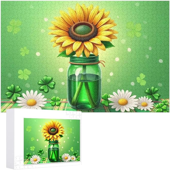 Wooden Puzzle - St Patrick's Day Gnome Wooden Puzzles for Adults 1000 Pieces Challenge Puzzles，Educational Games，Family Puzzles，Unique Gifts for Wall Art ，Funny Puzzles
