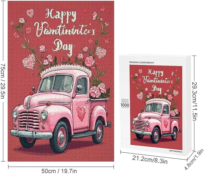 Jigsaw Puzzles for Adults 1000 Piece - Happy Valentine's Day Wooden Puzzle，Puzzle Games， Stress Relief Games，Funny Puzzles，Unique Gifts for Wall Art ，Family Puzzles，Educational Games