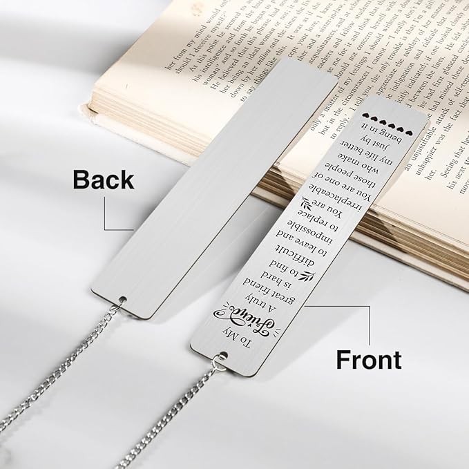 Best Friend Bookmark Gift, Christamas Stocking Stuffers, Friendship Bookmark for Besties BFF Friend, Birthday Gifts for Female Friend Men Book Lover Women