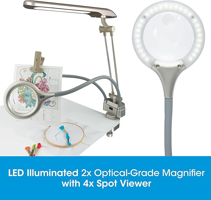 Ultimate LED 3-in-1 Creative Station w/Magnifier, Clearsun, Champagne, Shipper