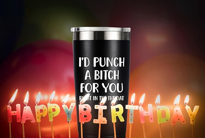 MASGALACC Funny Birthday, Valentine's, Galentine's, Mother's Day, and Christmas Gift for Women, Sisters, Girlfriends, and Friends – Friendship & Funny Gift Ideas, 20oz Black Stainless Steel Tumbler