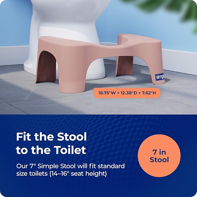 Squatty Potty Simple Toilet Stool 7-Inch in Clay – Ergonomic Bathroom Accessory for Natural Squatting Posture, Doctor Recommended, Durable Plastic Design