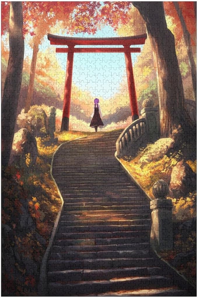 Adult Wooden Puzzle 1000 Pieces - Golden Forest Pathway at Dusk Theme Jigsaw Puzzles， Exquisite Art Design，for Puzzles Challengers and Enthusiasts，Puzzle Games for Children and Adults