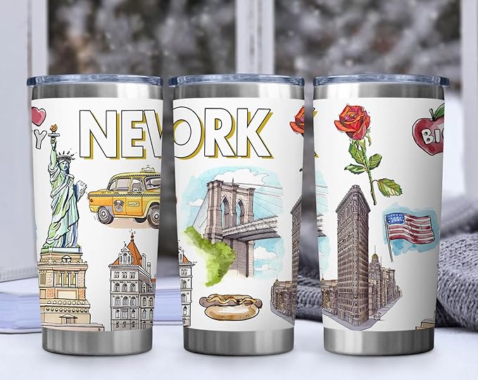 City Tumbler for City Lover,20oz Double Wall Vacuum Insulated Stainless Steel Coffee Cups (New york)