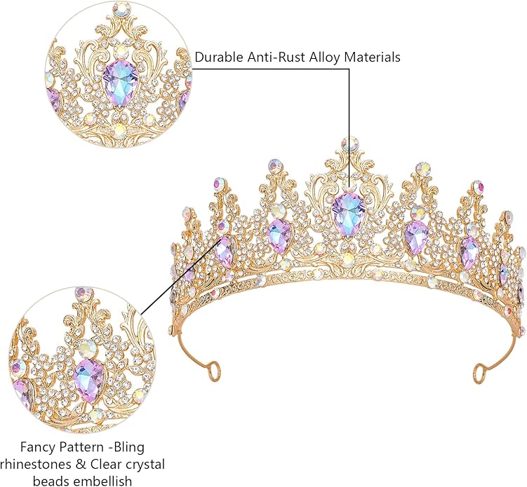 Tiaras Crown for Women, Queen Crown, Bridal for Tiaras Headband Wedding, Birthday Party Prom Princess Crystal Crowns Hair Accessories