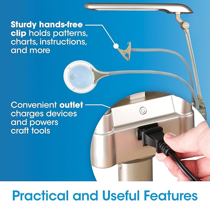 Ultimate LED 3-in-1 Creative Station w/Magnifier, Clearsun, Champagne, Shipper
