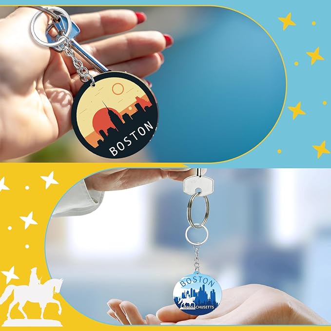 50 Pcs Boston Souvenirs Acrylic Keychain Gifts Bulk Boston Keychain Massachusetts Travel Gifts Souvenirs