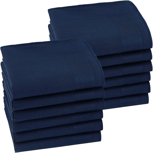 HOULIFE Men's Cotton Handkerchiefs, Solid Color 60S Soft Cotton Hankies for Men Women 6/12PCS 15.7"×15.7"