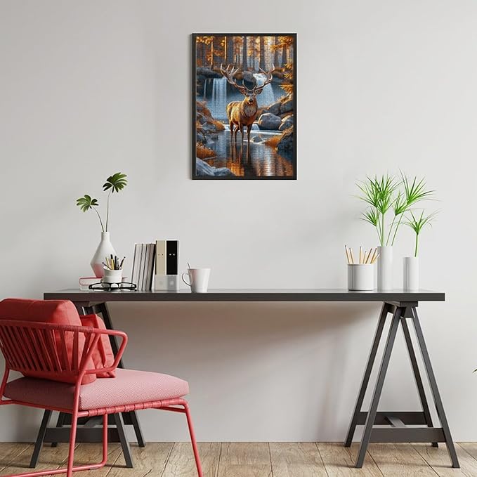 Wooden Puzzle - Creek Elk Jigsaw Puzzles，Wooden Puzzles for Adults 300 Pieces Challenge Puzzles，Educational Games，Family Puzzles，Unique Gifts for Wall Art