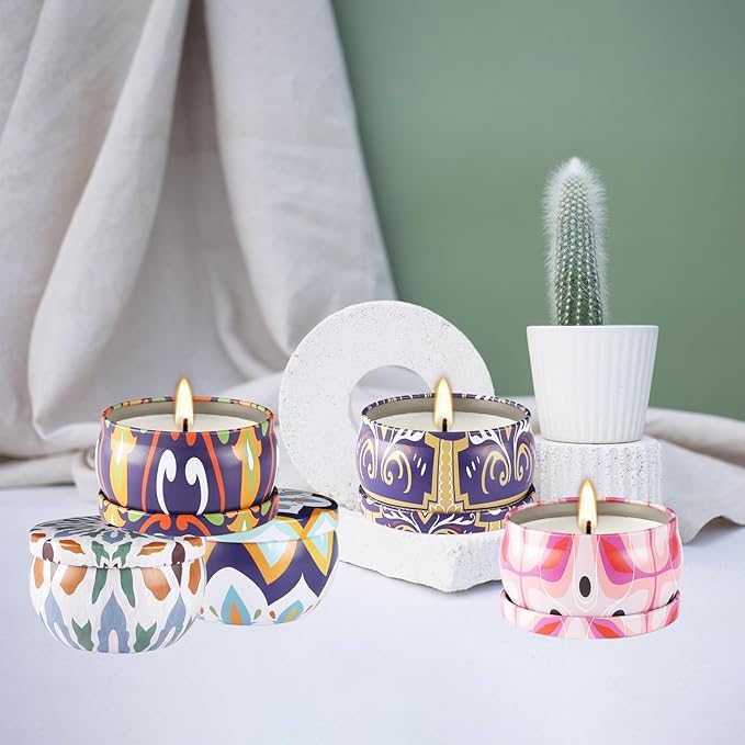 Scented Soy Wax Travel Tin Jar Candles - 2.5 OZ Gifts for Home, Mom - Christmas, Birthday, Thanksgiving, Mother's Day - 16 Pack