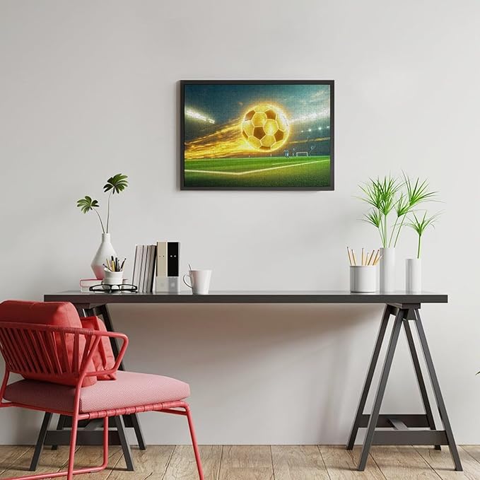 Wooden Puzzle - Football Soccer Ball Jigsaw Puzzles，Wooden Puzzles for Adults 300 Pieces Challenge Puzzles，Educational Games，Family Puzzles，Unique Gifts for Wall Art