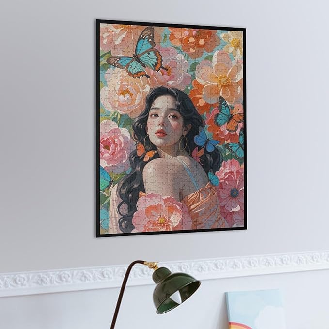 Wooden Puzzle - African American Afro Woman Jigsaw Puzzles，Wooden Puzzles for Adults 500 Pieces Unique Gifts for Wall Art，Challenge Puzzles，Educational Games，Family Puzzles