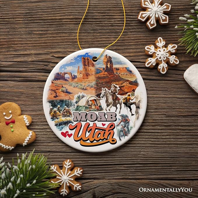 Breathtaking Desert Town Moab Ornament, Utah Nature and Landscapes Travel Souvenir (Version 2)