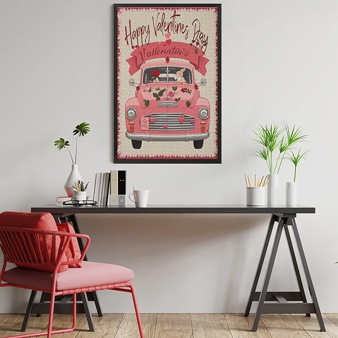 Jigsaw Puzzles for Adults 1000 Piece - Happy Valentine's Day Wooden Puzzle，Unique Gifts for Wall Art ，Family Puzzles，Educational Games，Challenge Puzzles Puzzle Games