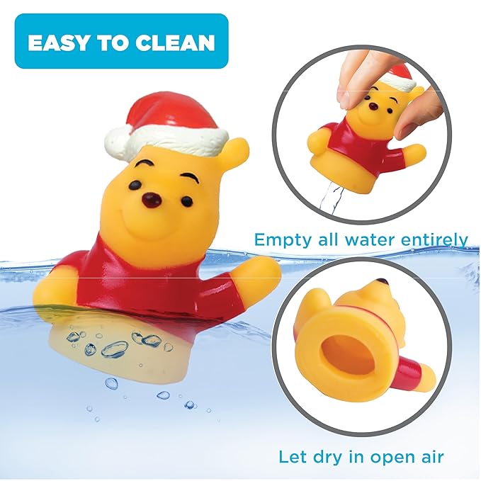 Disney Winnie The Pooh 10 Piece Holiday Finger Puppet Set - Educational Play, Party Favors, Bath and Pool Toys, Snow Fun, Playtime Activities