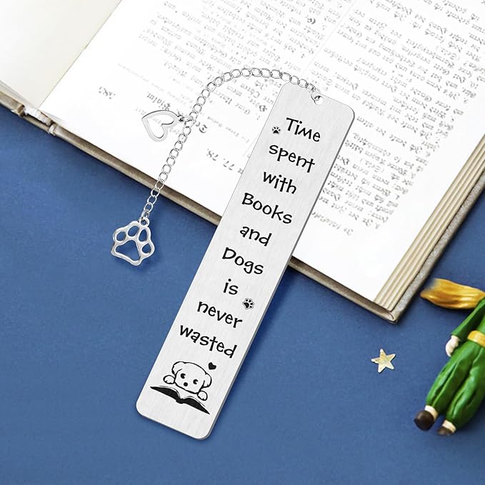 Dog Bookmark, Kaluofan Book Marks for Reading Women, Cute Bookmarks for Kids Book Lovers Dog Lovers, Dog Metal Bookmark for Bookworms Friends Teachers, School Home Office Reading Stationery