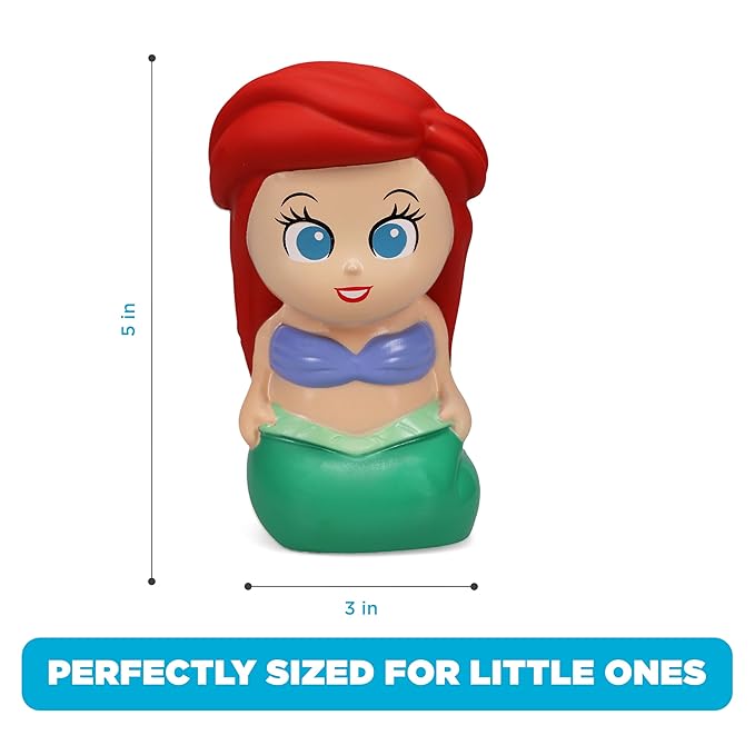 Disney Princess - 5 Piece Bath Squirter Bucket Set -Bath Toys for Baby and Toddlers - Includes Organizer Bucket - Store Bath Time Water Toys