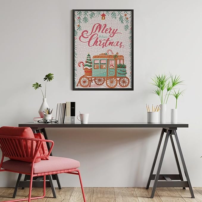 Wooden Puzzle - Christmas Gingerbread Express Train Jigsaw Puzzles，Wooden Puzzles for Adults 500 Pieces Unique Gifts for Wall Art，Challenge Puzzles，Educational Games，Family Puzzles