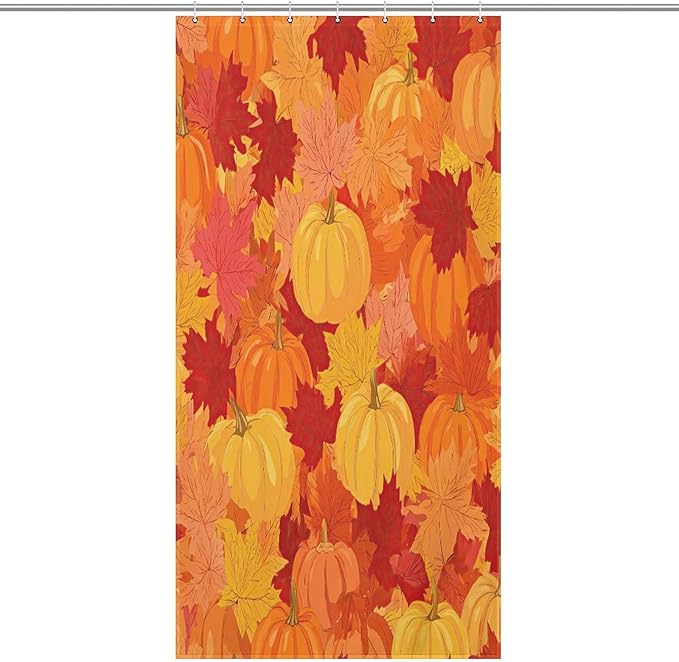 Autumn Pumpkins Fall Thanksgiving Shower Curtain Waterproof Washable Fabric Bathroom Shower Curtains for Bathroom Decorations Home Indoor Decor 35x72Inch