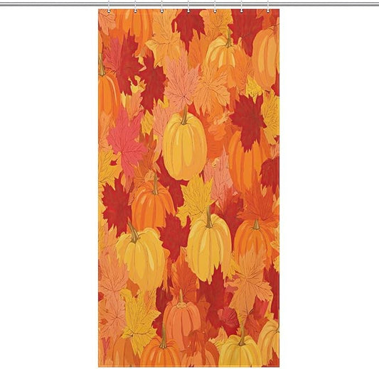 Autumn Pumpkins Fall Thanksgiving Shower Curtain Waterproof Washable Fabric Bathroom Shower Curtains for Bathroom Decorations Home Indoor Decor 35x72Inch