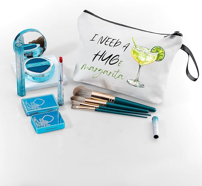 Margarita Cocktail Tequila Funny Unique Birthday Drink Gift Accessories for Women Female Coworker Friend Her Bartender Mixologist Alcohol Lover Makeup Cosmetic Bag Valentine's day