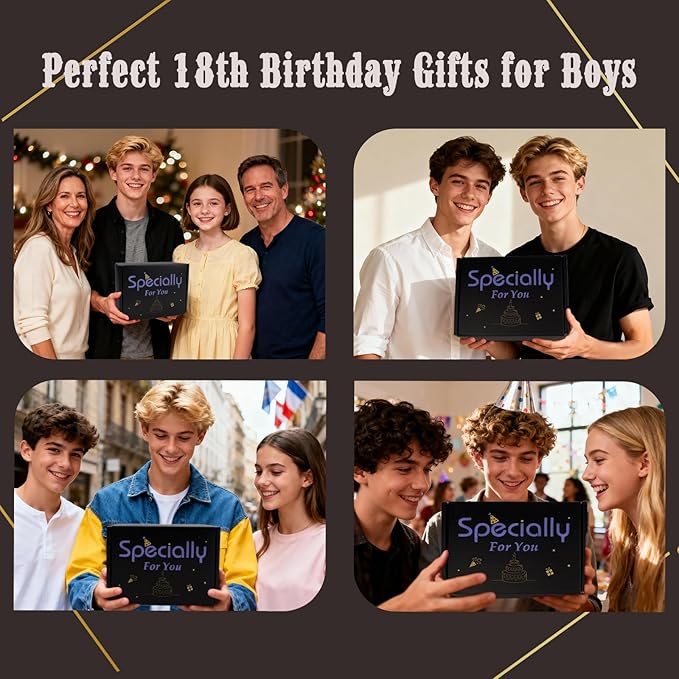 18th Birthday Gifts For Boys,18 Year Old Boy Birthday Gift Ideas with 12 Oz Tumbler, Funny Socks,Birthday Card, Bracelet, Keychain, Cool Gifts for Boys Son Grandson Nephew Friend Birthday