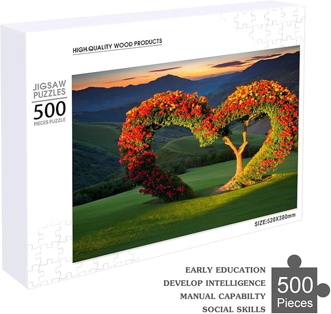 Wooden Puzzle - Tree of Love Wooden Puzzles for Adults 500 Pieces Challenge Puzzles，Educational Games，Family Puzzles，Unique Gifts for Wall Art ，Funny Puzzles