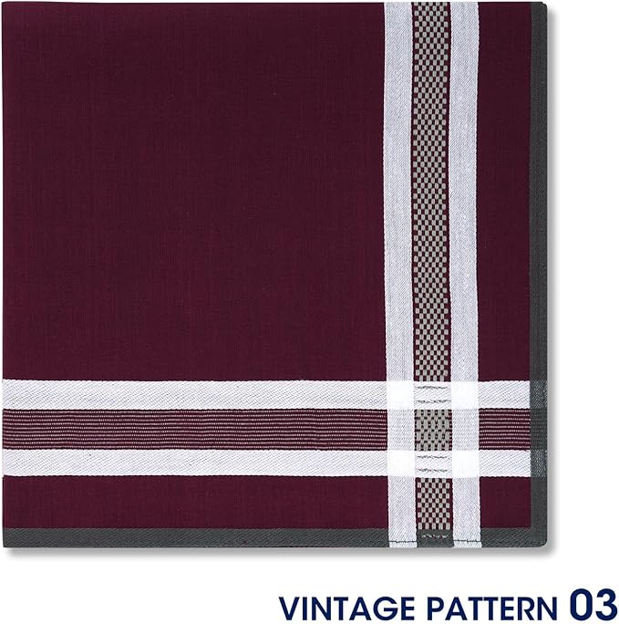 Zenssia Soft Men's Cotton Handkerchiefs with Assorted Color 6 Piece Gift Set
