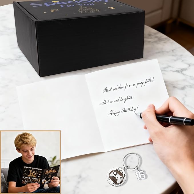 16th Birthday Gifts For Boys,16 Year Old Boy Birthday Gifts Ideas with 12 Oz Tumbler, Funny Socks,Birthday Card, Bracelet, Keychain,Coolest Gifts for Boys Son Grandson Nephew Friend Birthday