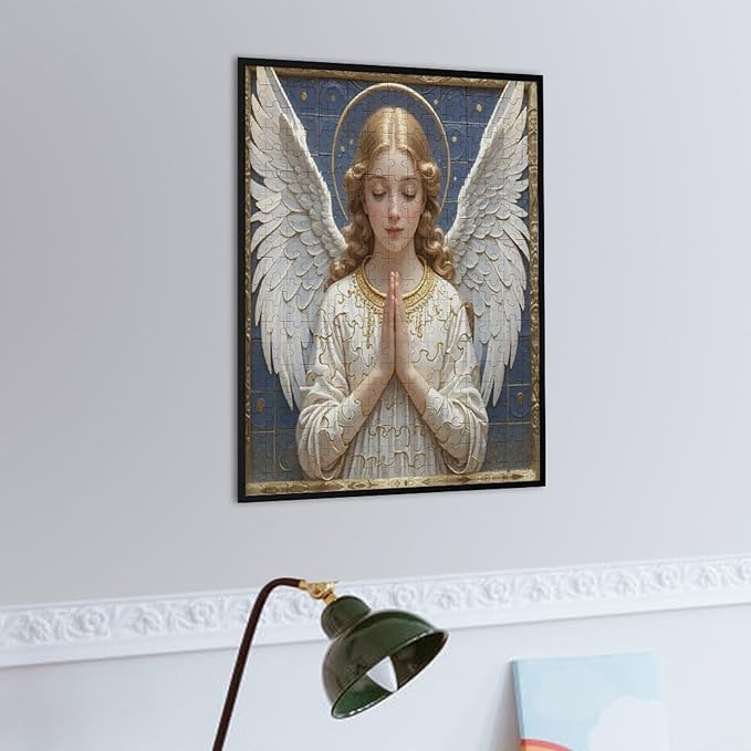 Wooden Puzzle - Classic Angel Praying Jigsaw Puzzles，Wooden Puzzles for Adults 300 Pieces Challenge Puzzles，Educational Games，Family Puzzles，Unique Gifts for Wall Art