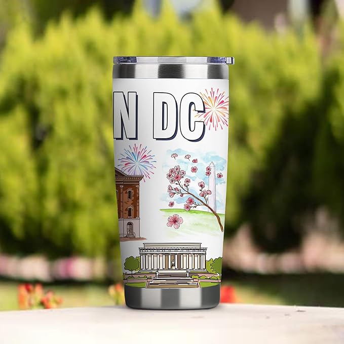 City Tumbler for City Lover,20oz Double Wall Vacuum Insulated Stainless Steel Coffee Cups (Washington)