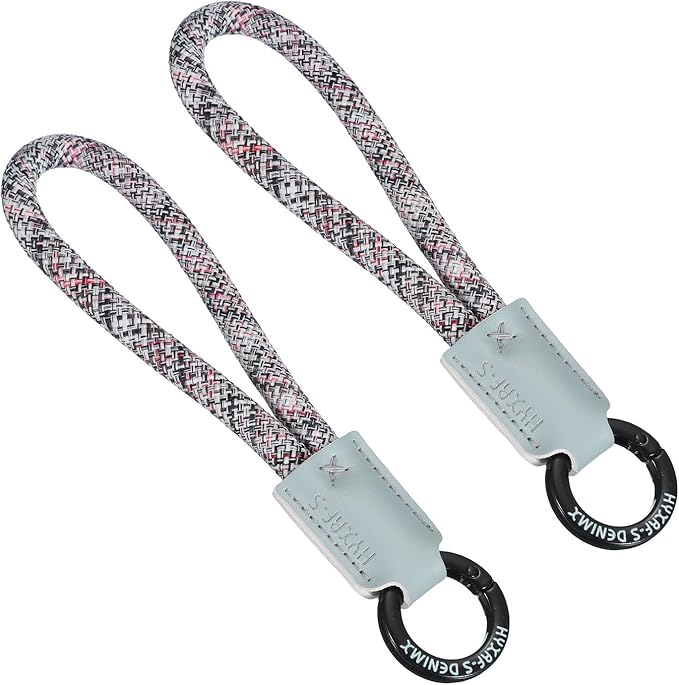 PATIKIL Handmade Cowhide Key Chain,Stylish Bag Pendant Leather Car Key Lanyard Mobile Phone Keychain Accessories, 2 Pack
