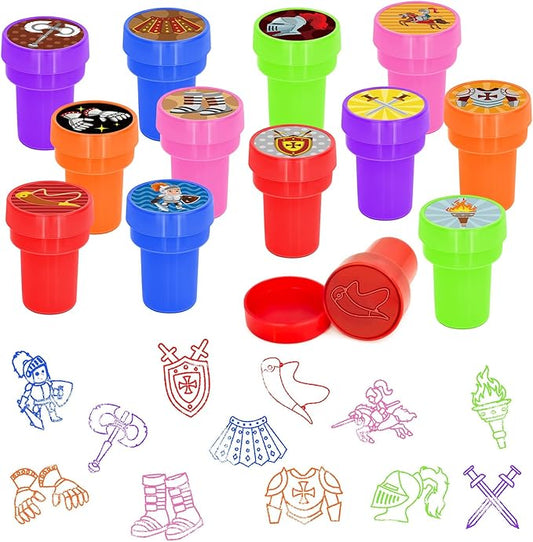 Cinrobiye 24 Pcs Armor of God Party Favor Stampers,Religious Party Supplies, Bible Verse Party Favors Gifts,Sunday School,Classroom Rewards Carnival Prizes, Goodie Bag Pinata Fillers