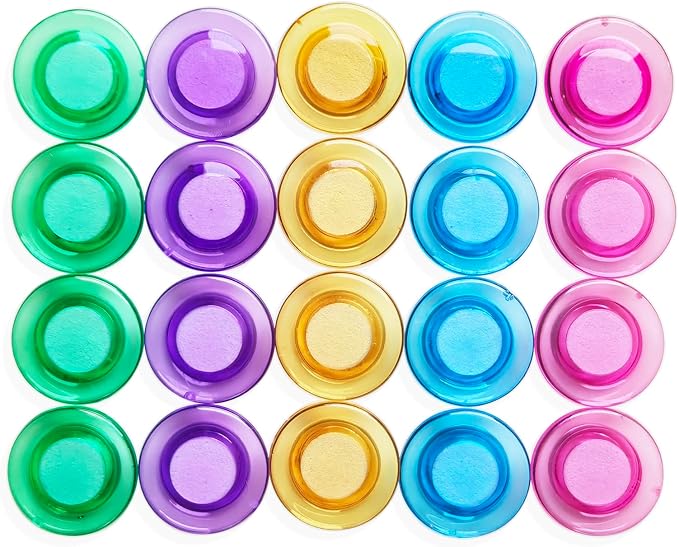 20 Pack Cute Magnets for Fridge, Colorful Magnet,Round White Board Magnets, Whiteboard Magnet Fridge for Locker, Kitchen, Office and Classroom