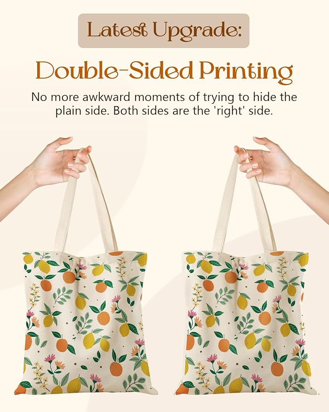 Miss Adola Aesthetic Tote Bag for Girls - with Magnetic Buckle and Zipper Inner Pocket for Women Lady Canvas Cotton Tote Bag