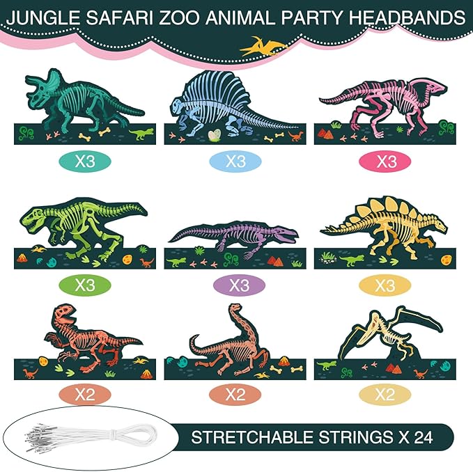 24 Pcs Party Hats for Kids Paper Headbands Crown for Boys Girls, Birthday Party Decoration Favors