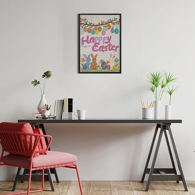 Wooden Puzzle - Easter and The Rabbit Jigsaw Puzzles，Wooden Puzzles for Adults 300 Pieces Unique Gifts for Wall Art，Challenge Puzzles，Educational Games，Family Puzzles
