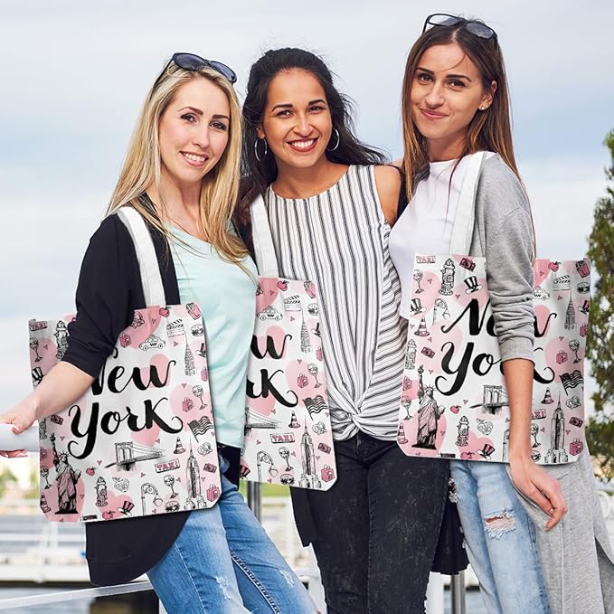 Jeilink New York Souvenirs and Gifts Beach Weekender Tote Travel Reusable Grocery Bags Girls Trip