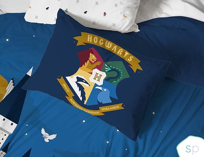 Saturday Park Harry Potter Exploring Hogwarts Full/Queen Duvet Cover & Sham Set - 3 Piece 100% Organic Cotton Duvet Set - GOTS & Oeko-TEX Certified (Harry Potter Official)
