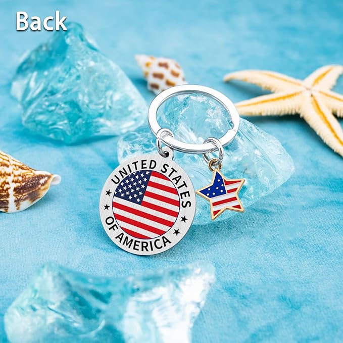 American Flag Keychain USA 250th Anniversary Patriotic American Keychain Souvenirs from USA Citizenship Gifts American Eagle Gifts for Men Eagle Keyring for Men 250 Anniversary USA