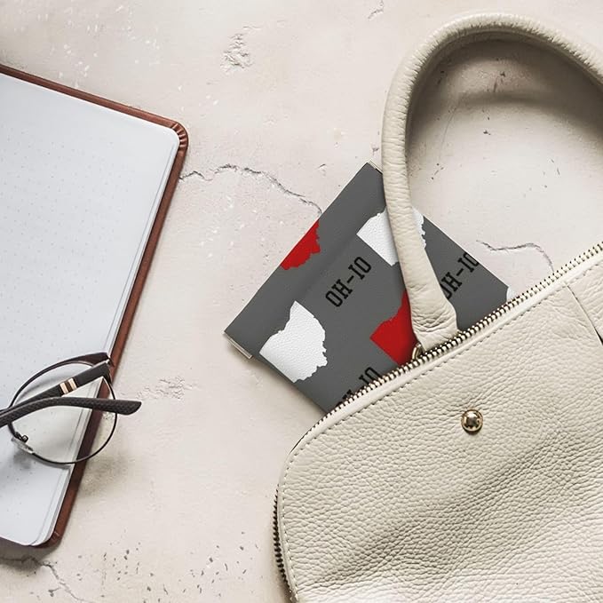 Coin Purse Ohio State Gray Leather Squeeze Coin Purse Mini Pouch Change Wallet Bag Gifts for Women Kids Girls Key Holder