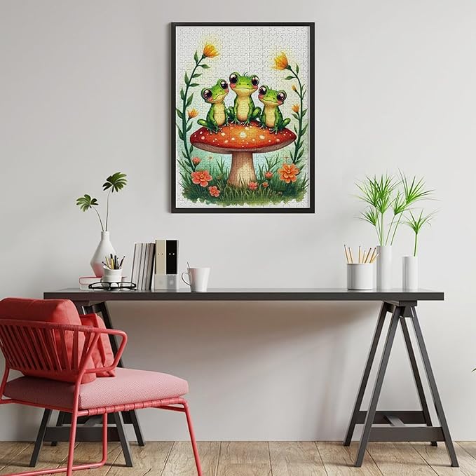 Jigsaw Puzzles for Adults 500 Piece - Colorful Frogs Wooden Puzzles, Unique Gifts for Wall Art，Family Puzzles，Educational Games，Challenge Puzzles