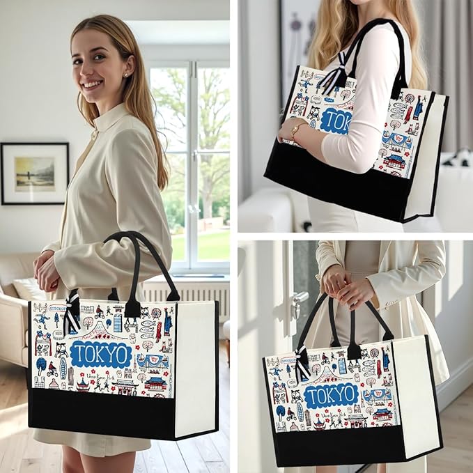 Tokyo Capetown Dubai Rome Amsterdam Vancouver Sydney London Bali Philadelphia Gifts for Women Canvas Tote Bag