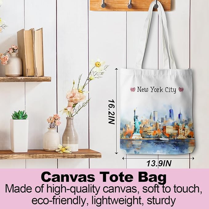 Jeilink New York Souvenirs and Gifts Beach Weekender Tote Travel Reusable Grocery Bags Girls Trip
