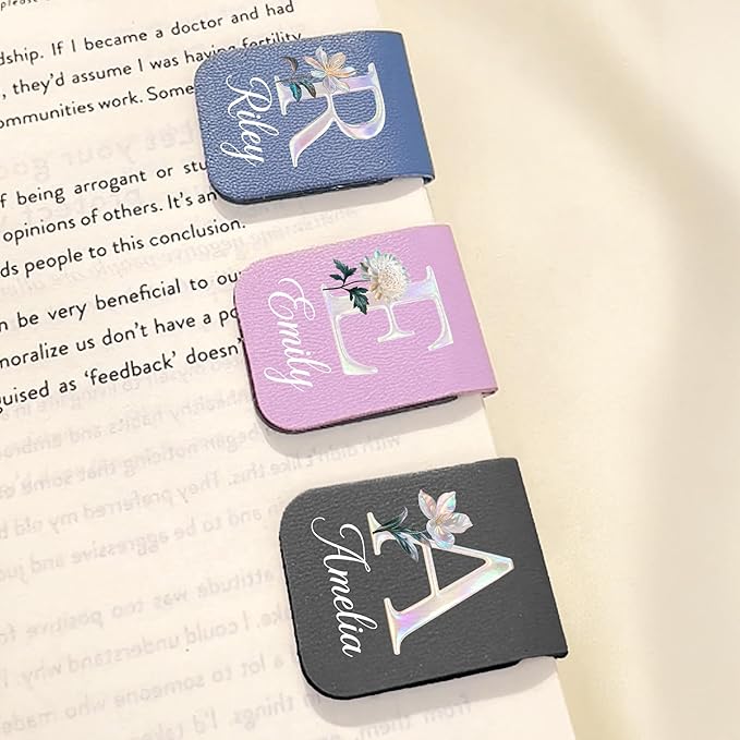 callie Personalized Magnet Bookmark Clips - Custom Name & Birth Flower, Magnetic Book Page Marks for Reading, Gifts for Women Men Book Lovers