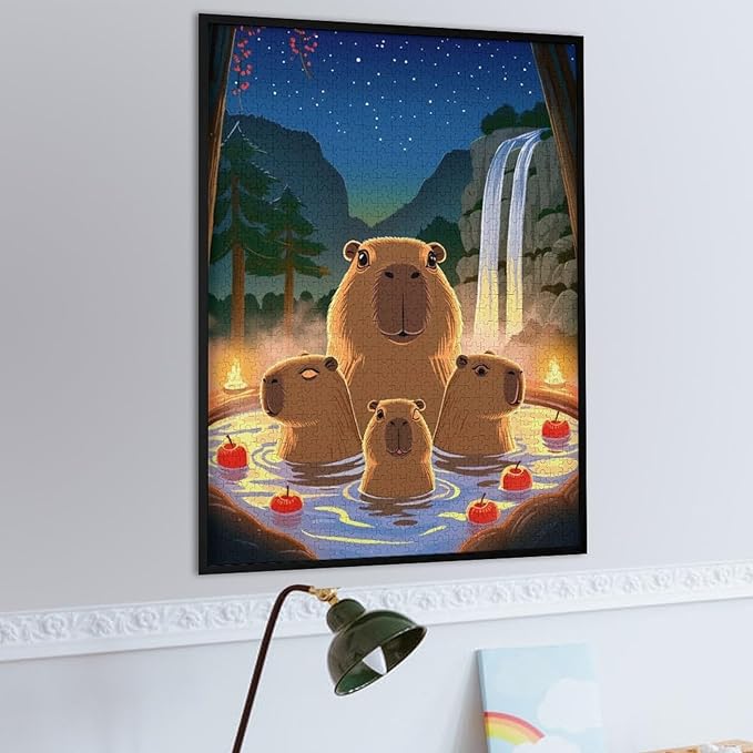 Jigsaw Puzzles for Adults 1000 Piece - Cute Capybara Wooden Puzzles, Funny Puzzles，Unique Gifts for Wall Art，Family Puzzles，Educational Games，Challenge Puzzles