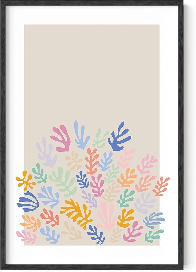 HAUS AND HUES Matisse Wall Art Exhibition Poster, Matisse Poster, Henri Matisse Prints, Danish Pastel Posters, Danish Pastel Wall Decor, Multi-Colored Organic Shapes Art Print (24x36, Unframed)