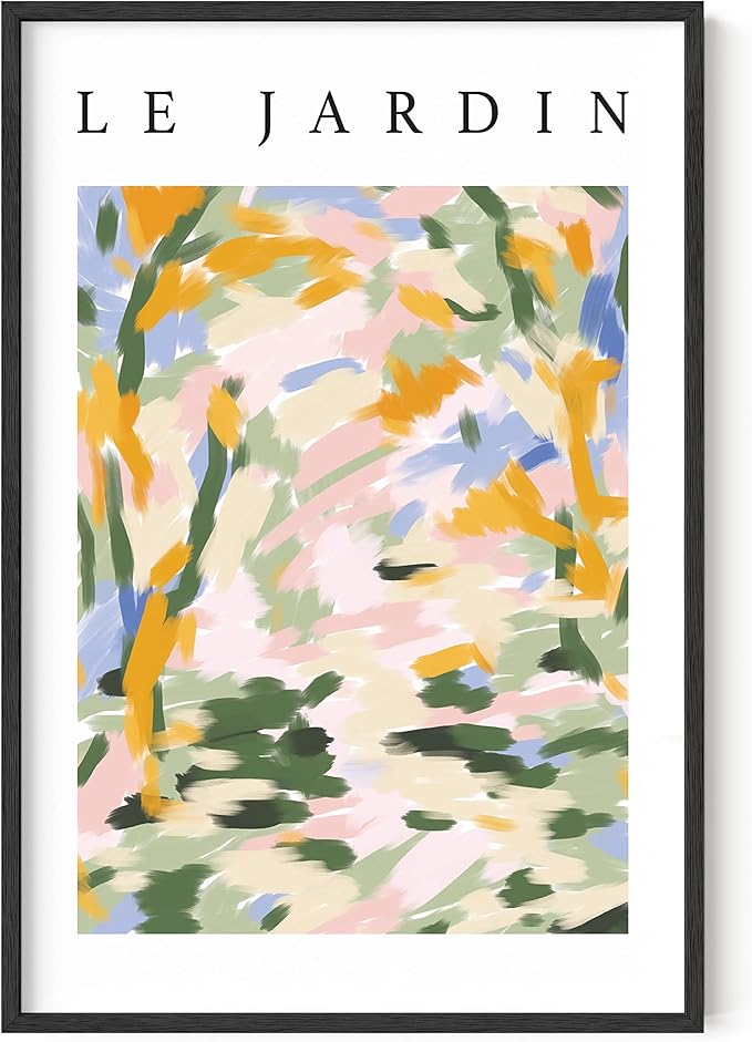 HAUS AND HUES Impressionist Art Posters, Danish Pastel Wall Decor, Artsy Aesthetic Prints, Le Jardin Exhibition Poster (Unframed, 24" x 36")